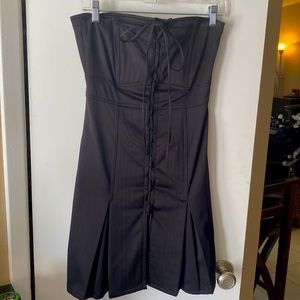 Tommy Hilfiger Strapless lace up front black dress M